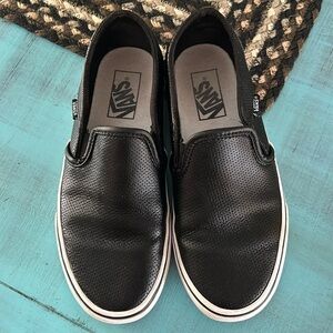 Woman’s classic slip on Vans black sneakers -size 7